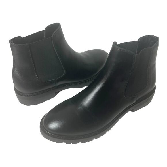 Steve Madden Women's Leopold Black Leather Chelsea Boot size 8.5 - Picture 2 of 9